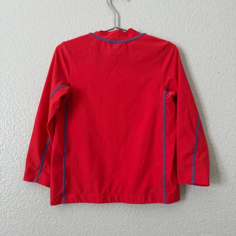 Coolibar Sandshark Long Sleeve Surf Shirt Rashguard Top Red Blue
